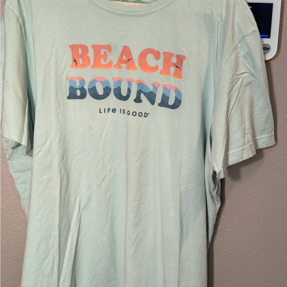 Life Is Good Mens Mint Green Crusher-Lite XL Graphic Tee